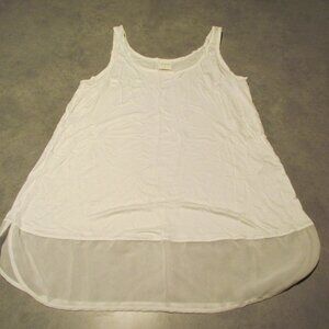 Soma Tank Top Womens Large Lounge Wear Sleep shirt White Soft Round